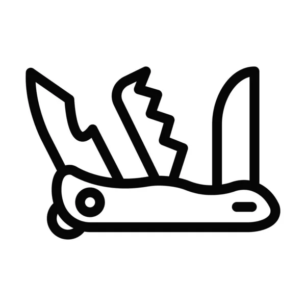 Swiss Knife Vector Thick Line Icon Personal Commercial Use — стоковий вектор