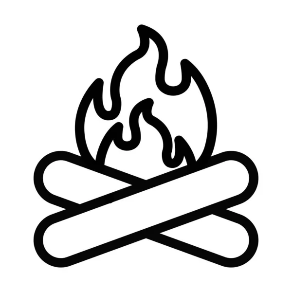 Bonfire Vector Thick Line Icono Para Uso Personal Comercial — Archivo Imágenes Vectoriales