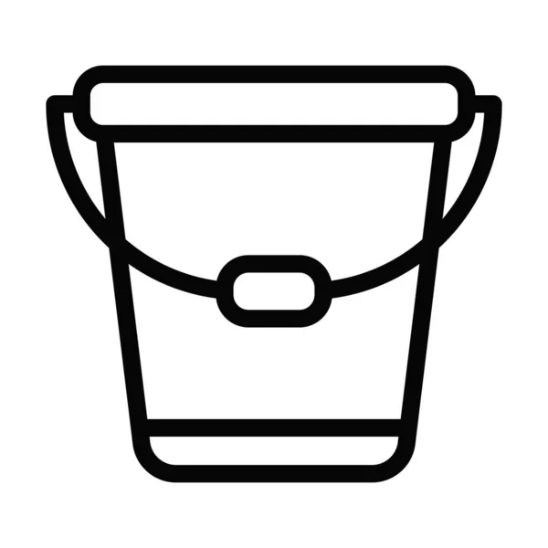 Bucket Vector Thick Line Icono Para Uso Personal Comercial — Archivo Imágenes Vectoriales