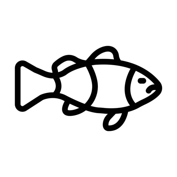 個人的および商業的な使用のためのクラウン魚ベクトル太いラインアイコン — ストックベクタ