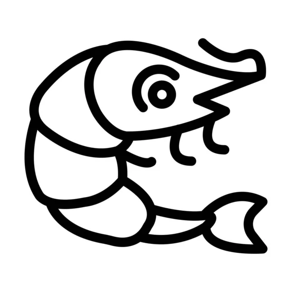 Shrimp Vector Thick Line Icon Personal Commercial Use — 스톡 벡터