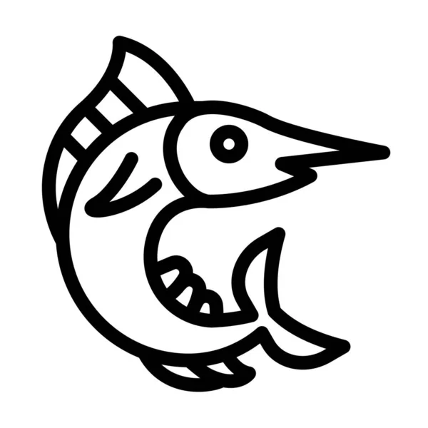 Ícone Grosso Linha Vetor Marlin Para Uso Pessoal Comercial — Vetor de Stock