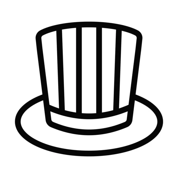Kişisel Ticari Kullanım Için Şapka Vektörü Kalın Çizgi Simgesi — Stok Vektör