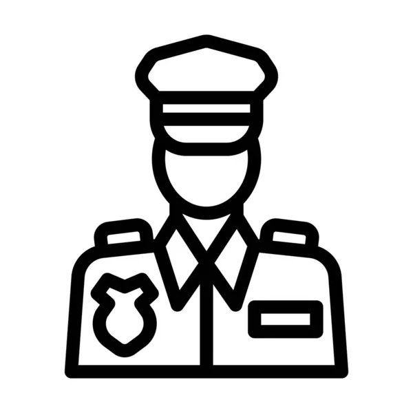Police Officer Vector Thick Line Icon Personal Commercial Use — Stock Vector