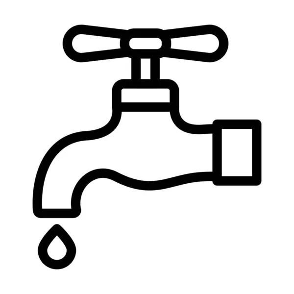 Ikon Garis Tebal Vektor Faucet Untuk Penggunaan Pribadi Dan Komersial - Stok Vektor