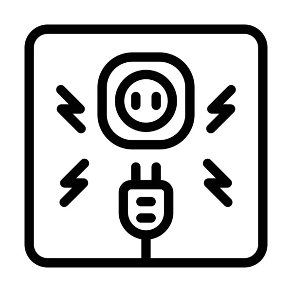 Electricity Vector Thick Line Icon Für Den Persönlichen Und Kommerziellen — Stockvektor