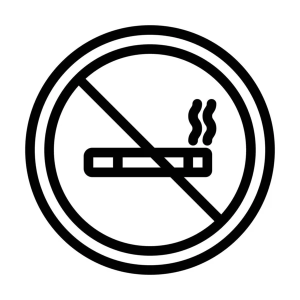 個人的および商業的使用のための禁煙ベクトル太線アイコン — ストックベクタ
