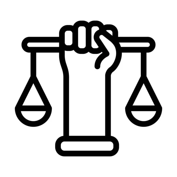 Menschenrechte Vector Thick Line Icon Für Den Persönlichen Und Kommerziellen — Stockvektor