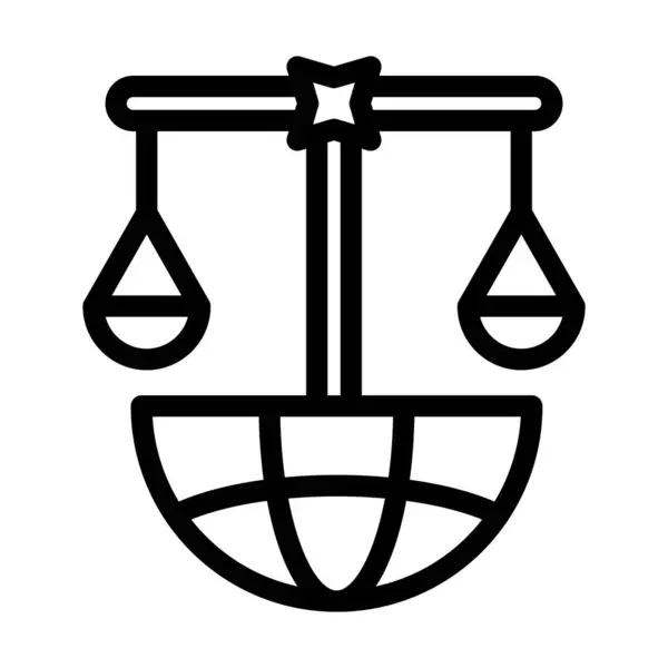 Icône Ligne Épaisse Vecteur Justice Pour Usage Personnel Commercial — Image vectorielle