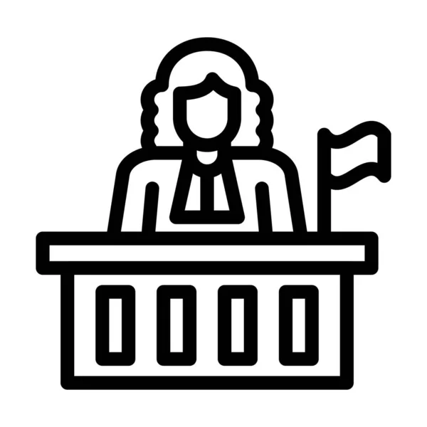 Magistrat Vector Thick Line Icon Für Den Persönlichen Und Kommerziellen — Stockvektor