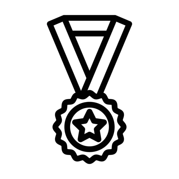 Medal Vector Gruba Ikona Linii Użytku Osobistego Komercyjnego — Wektor stockowy