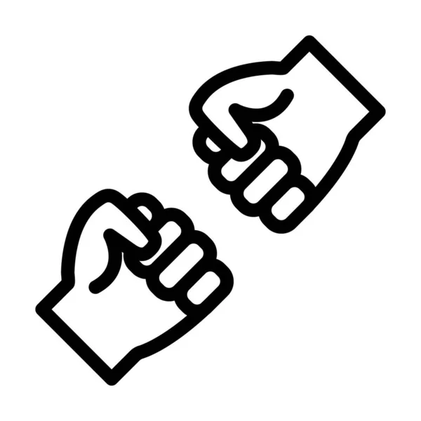 Fist Bump Vector Thick Line Icon Personal Commercial Use — Stock Vector