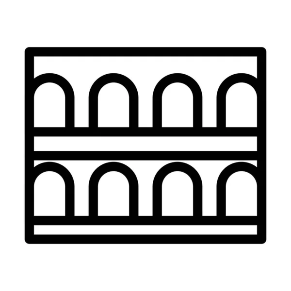 Aquädukt Von Segovia Vector Thick Line Icon Für Den Persönlichen — Stockvektor