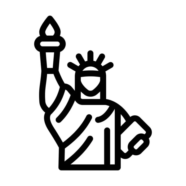 Статуя Вектора Свободы Толстая Линия Икона Личного Коммерческого Использования — стоковый вектор