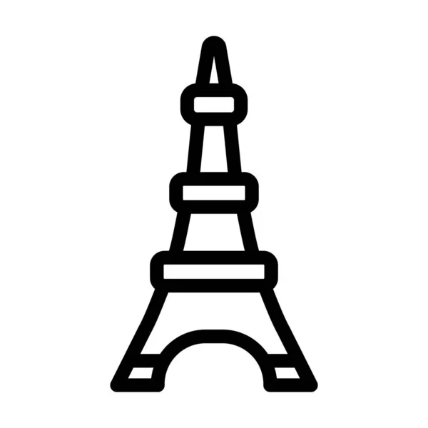 Ícone Grosso Linha Vetor Torre Eiffel Para Uso Pessoal Comercial — Vetor de Stock