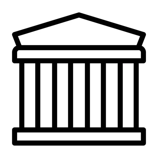 Parthenon Vector Silná Čára Ikona Pro Osobní Komerční Použití — Stockový vektor