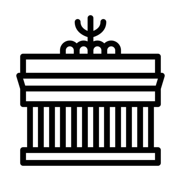 Brandenburg Gate Vector Thick Line Icono Para Uso Personal Comercial — Vector de stock