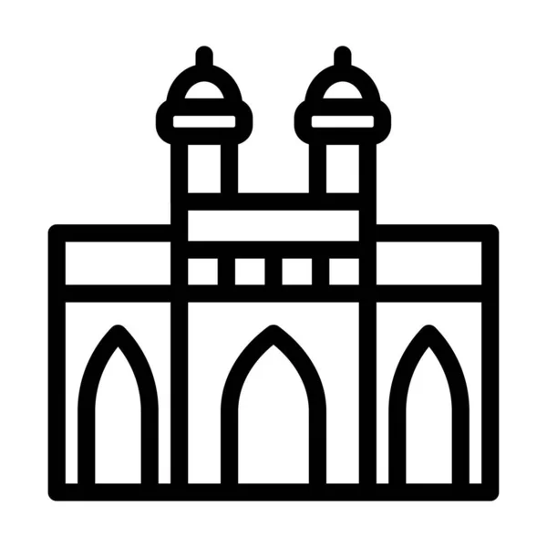 Значок Векторной Линии Ворота Индии Личного Коммерческого Использования — стоковый вектор
