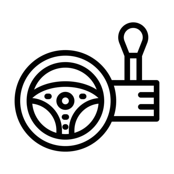 Значок Толстой Линии Рулевого Колеса Личного Коммерческого Использования — стоковый вектор