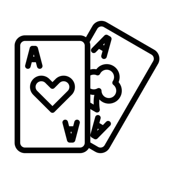 Poker Spel Vektor Tjock Linje Ikonen För Personligt Och Kommersiellt — Stock vektor