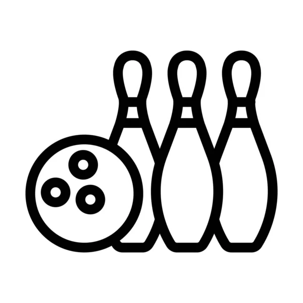 Bowling Pins Vector Thick Line Icon Personal Commercial Use — Stock Vector