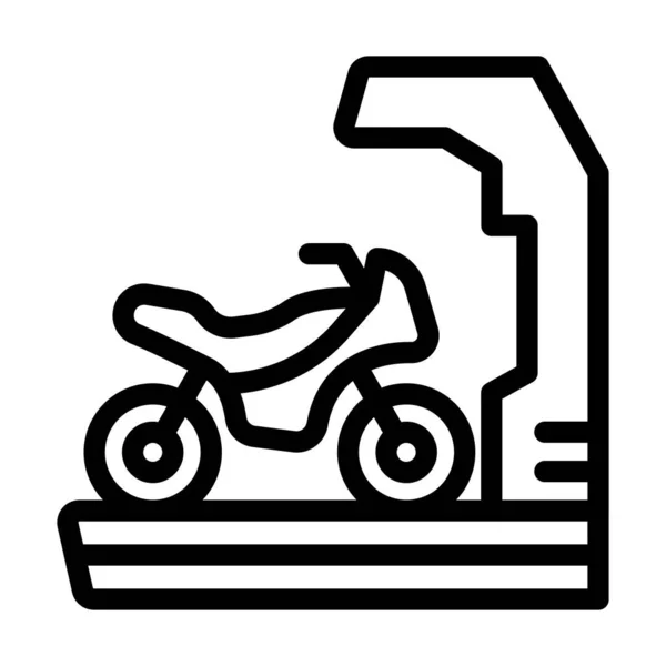 Motorfiets Vector Dikke Lijn Pictogram Voor Persoonlijk Commercieel Gebruik — Stockvector