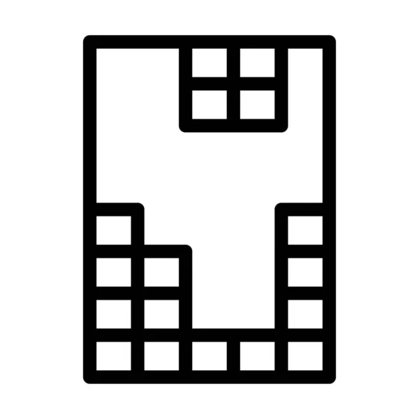 Kişisel Ticari Kullanım Için Tetris Vektör Kalın Çizgi Simgesi — Stok Vektör