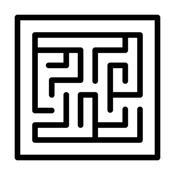 Labyrinth Vector Thick Line Icon Für Den Persönlichen Und Kommerziellen — Stockvektor