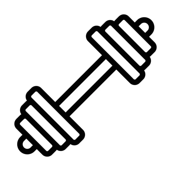 Dumbbell Vector Thick Line Icon Personal Commercial Use — Stock Vector