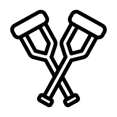 Kişisel ve Ticari Kullanım İçin Koltuk değnekleri Kalın çizgi simgesi