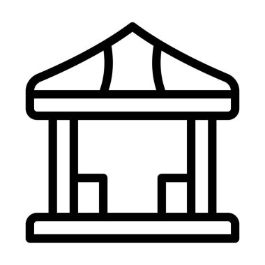 Kişisel ve ticari kullanım için Gazebo Vektör Kalın Çizgi Simgesi