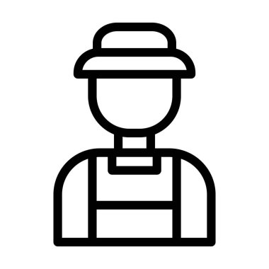 Çiftçi Vektör Kalın Çizgi Kişisel ve Ticari Kullanım Simgesi