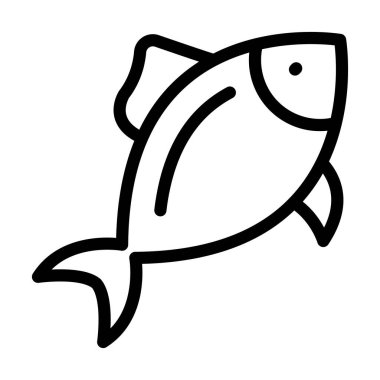 Kişisel ve ticari kullanım için Balık Vektörü Kalın Çizgi Simgesi
