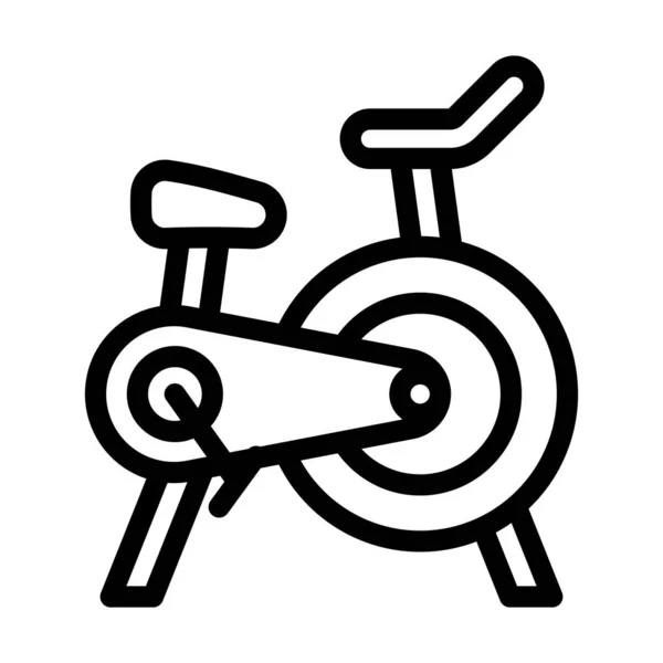 ステーショナリー用自転車ベクトル太線アイコン 個人用 商用用 — ストックベクタ