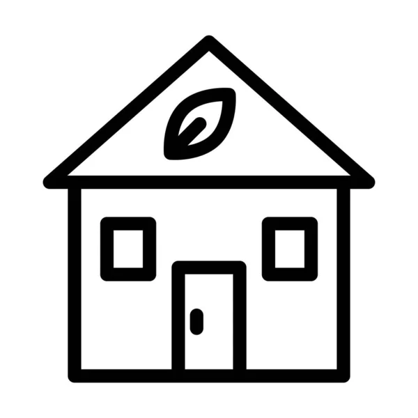 Green House Vector Thick Line Icon Für Den Persönlichen Und — Stockvektor