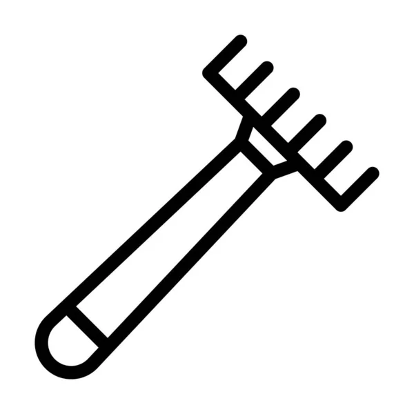 Ikon Garis Tebal Vektor Rake Untuk Penggunaan Pribadi Dan Komersial - Stok Vektor