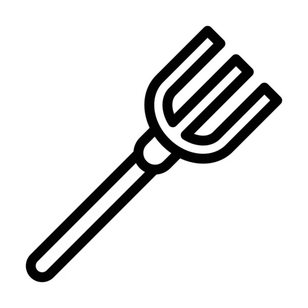 Pitchfork Vector Thick Line Icon Für Den Persönlichen Und Kommerziellen — Stockvektor