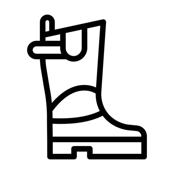 Farmer Stiefel Vector Thick Line Icon Für Den Persönlichen Und — Stockvektor