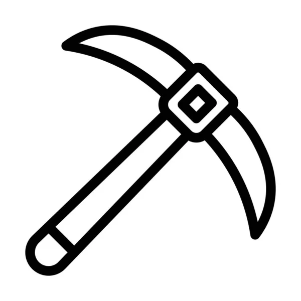 Pickaxe Vector Thick Line Icon Für Den Persönlichen Und Kommerziellen — Stockvektor