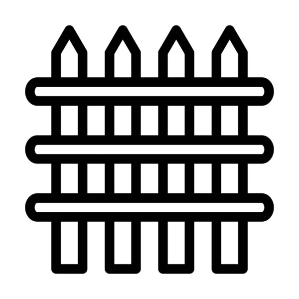Zaun Vector Thick Line Icon Für Den Persönlichen Und Kommerziellen — Stockvektor