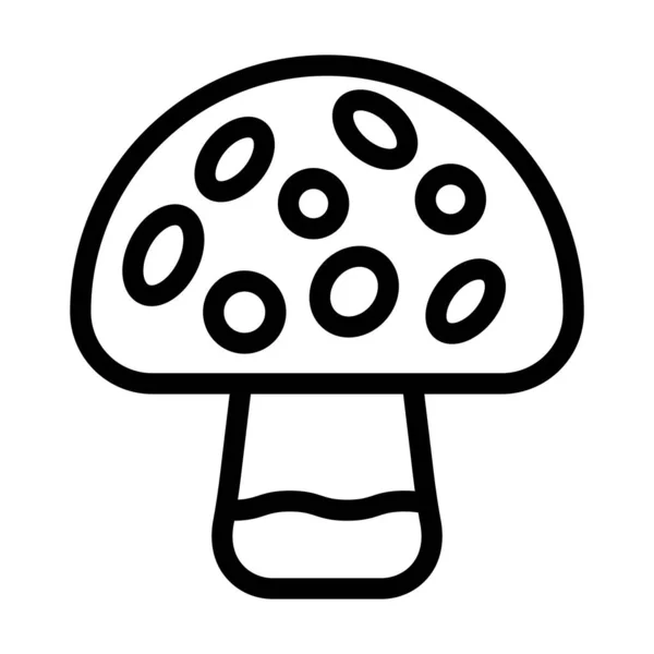 个人和商业用途的蘑菇向量厚重线图标 — 图库矢量图片