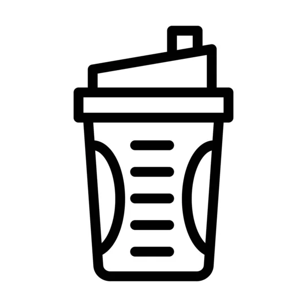 Protein Shake Vector Thick Line Icon Personal Commercial Use — Stock Vector