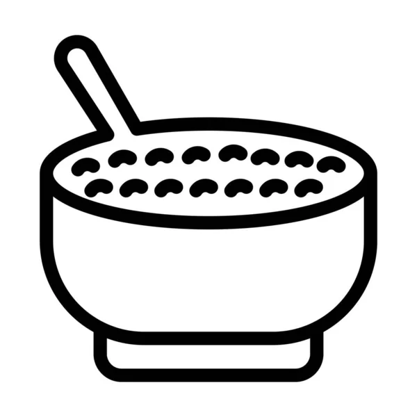Icône Épaisse Ligne Vecteur Porridge Pour Usage Personnel Commercial — Image vectorielle