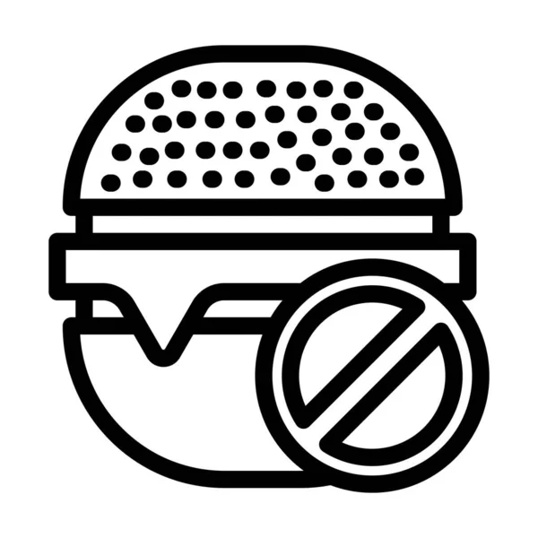 Aucune Icône Ligne Épaisse Vecteur Hamburger Pour Usage Personnel Commercial — Image vectorielle