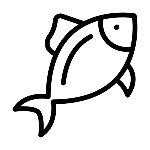 Fish Vector Thick Line Icono Para Uso Personal Comercial — Vector de stock