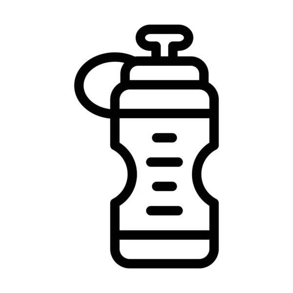 スポーツボトルベクトル 個人用および商業用の太線アイコン — ストックベクタ