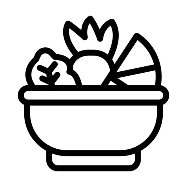 Salat Vector Thick Line Icon Für Den Persönlichen Und Kommerziellen — Stockvektor