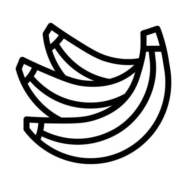 Icono Línea Gruesa Del Vector Del Plátano Para Uso Personal — Vector de stock