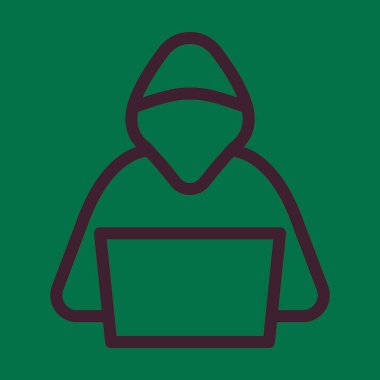 Hacker Vector Kalın Çizgi Kişisel ve Ticari Kullanım Simgesi