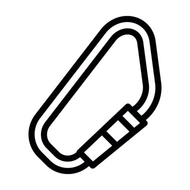 Carabiner Vektör Kalın Çizgi Kişisel ve Ticari Kullanım Simgesi